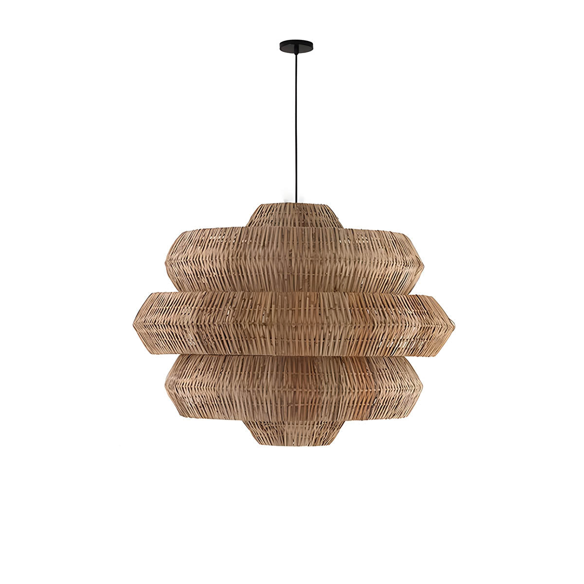 Layered Rattan Pendant Light E27 40-80 cm