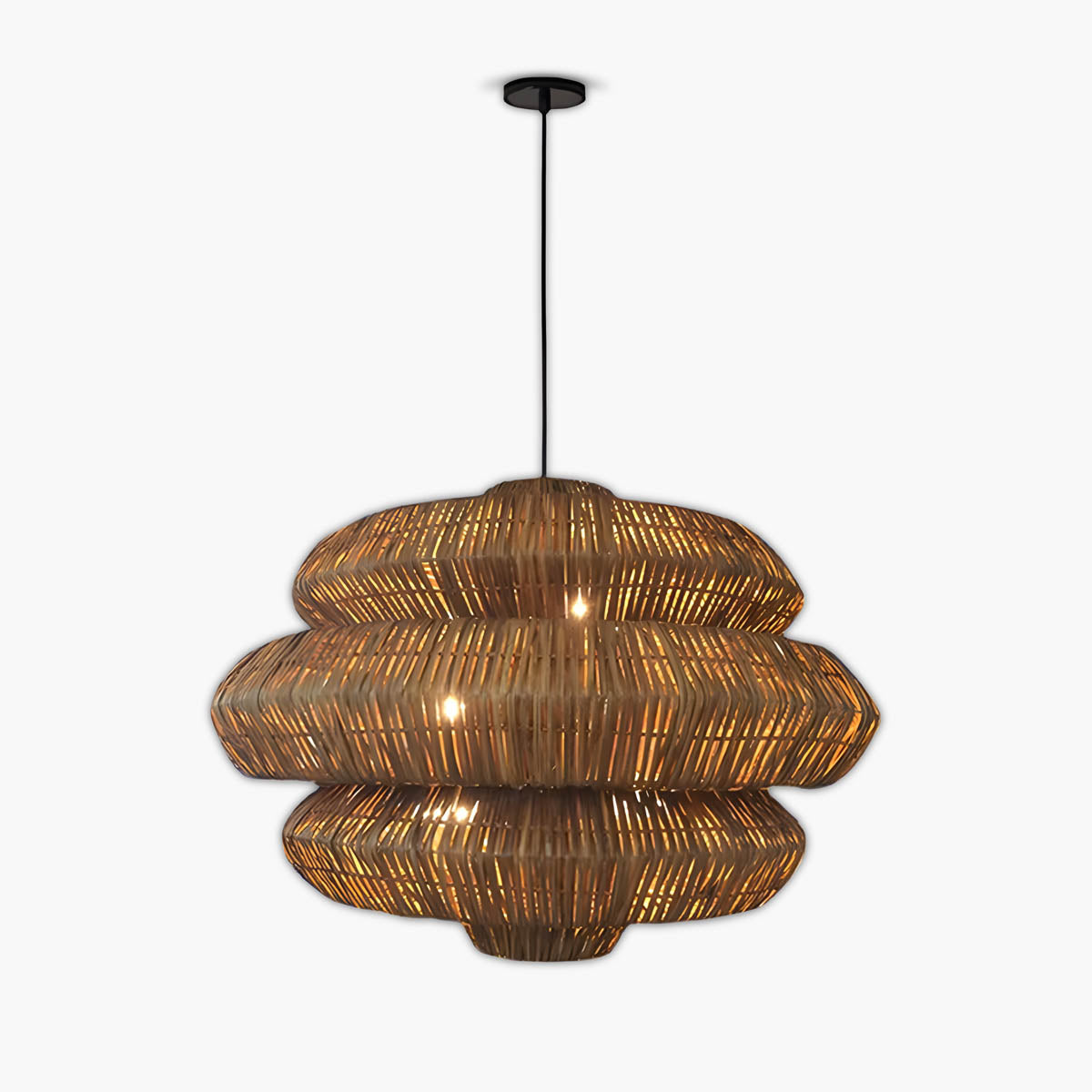 Layered Rattan Pendant Light E27 40-80 cm