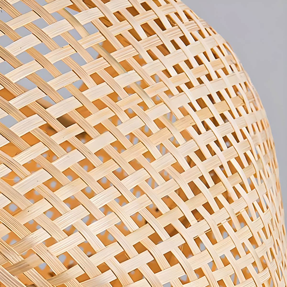 Natural bamboo cord pendant light 30 cm, boho / Japandi style