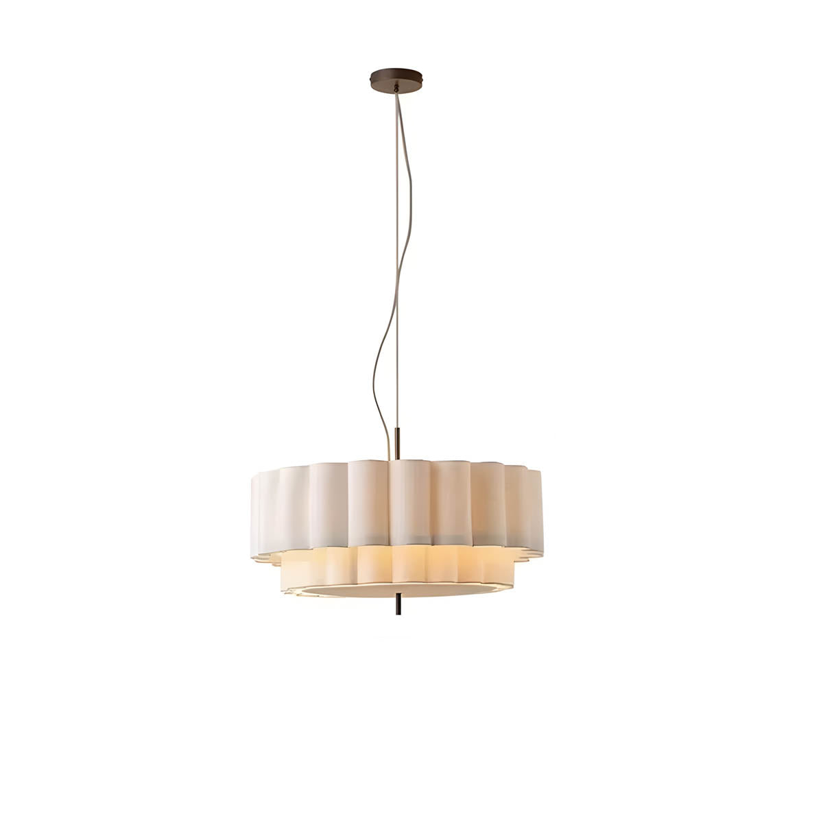 Pleated Hessian Pendant Light E27 50-65 cm Statement