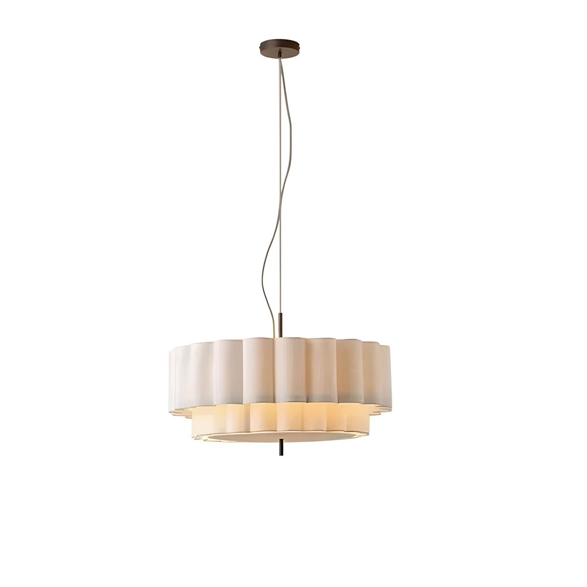 Pleated Hessian Pendant Light E27 50-65 cm Statement