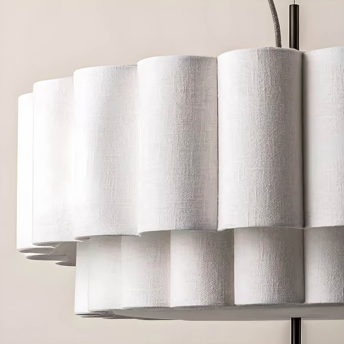 Pleated Hessian Pendant Light E27 50-65 cm Statement