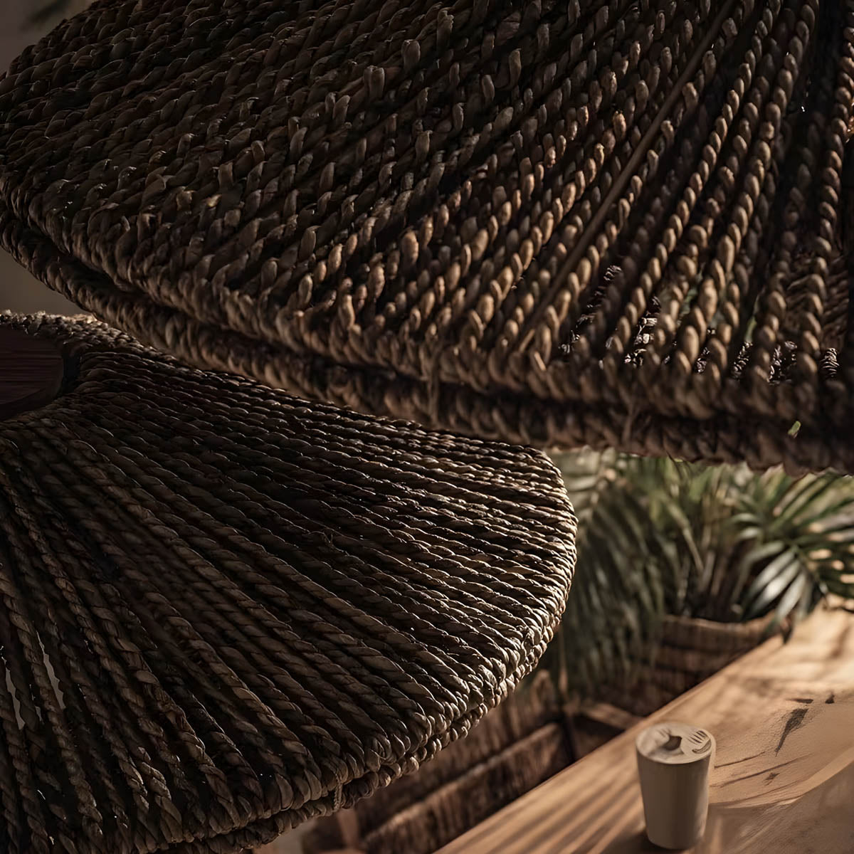 Hand-Knitted Rattan Pendant Light LED