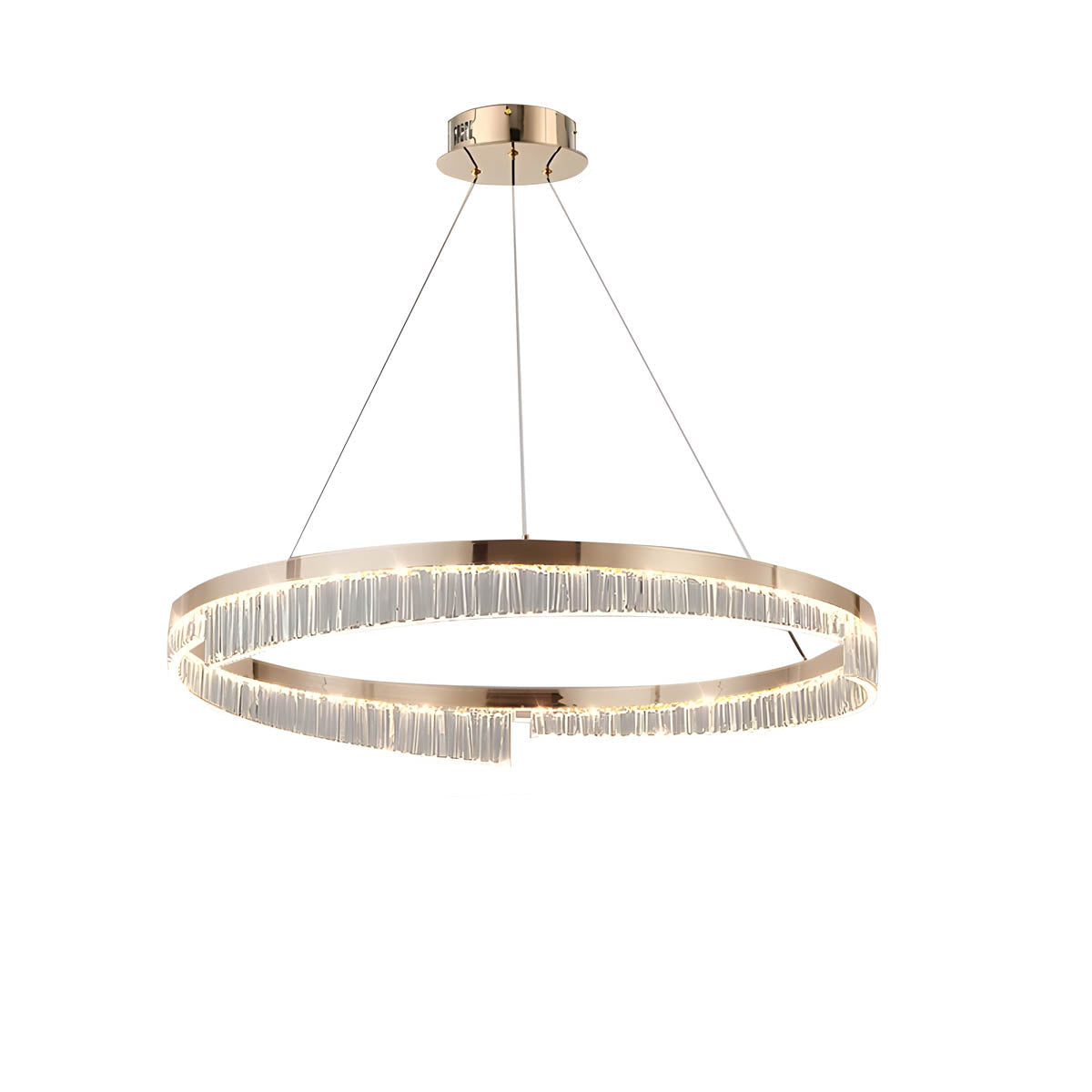 Ring LED Aluminium & Acrylic Chandelier 40 cm Tricolour Dimmable
