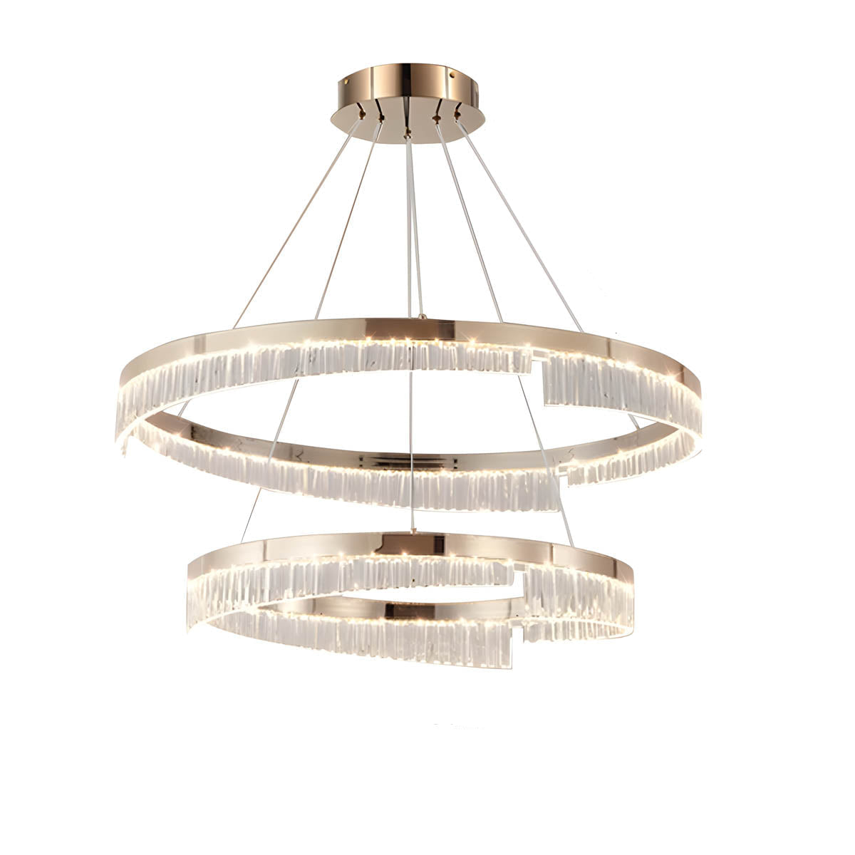 Ring LED Aluminium & Acrylic Chandelier 40 cm Tricolour Dimmable