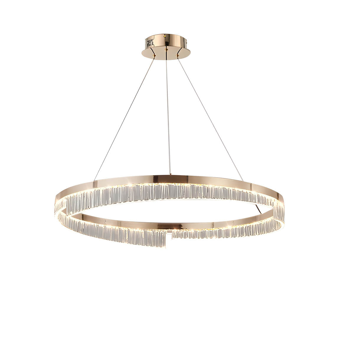 Ring LED Aluminium & Acrylic Chandelier 40 cm Tricolour Dimmable