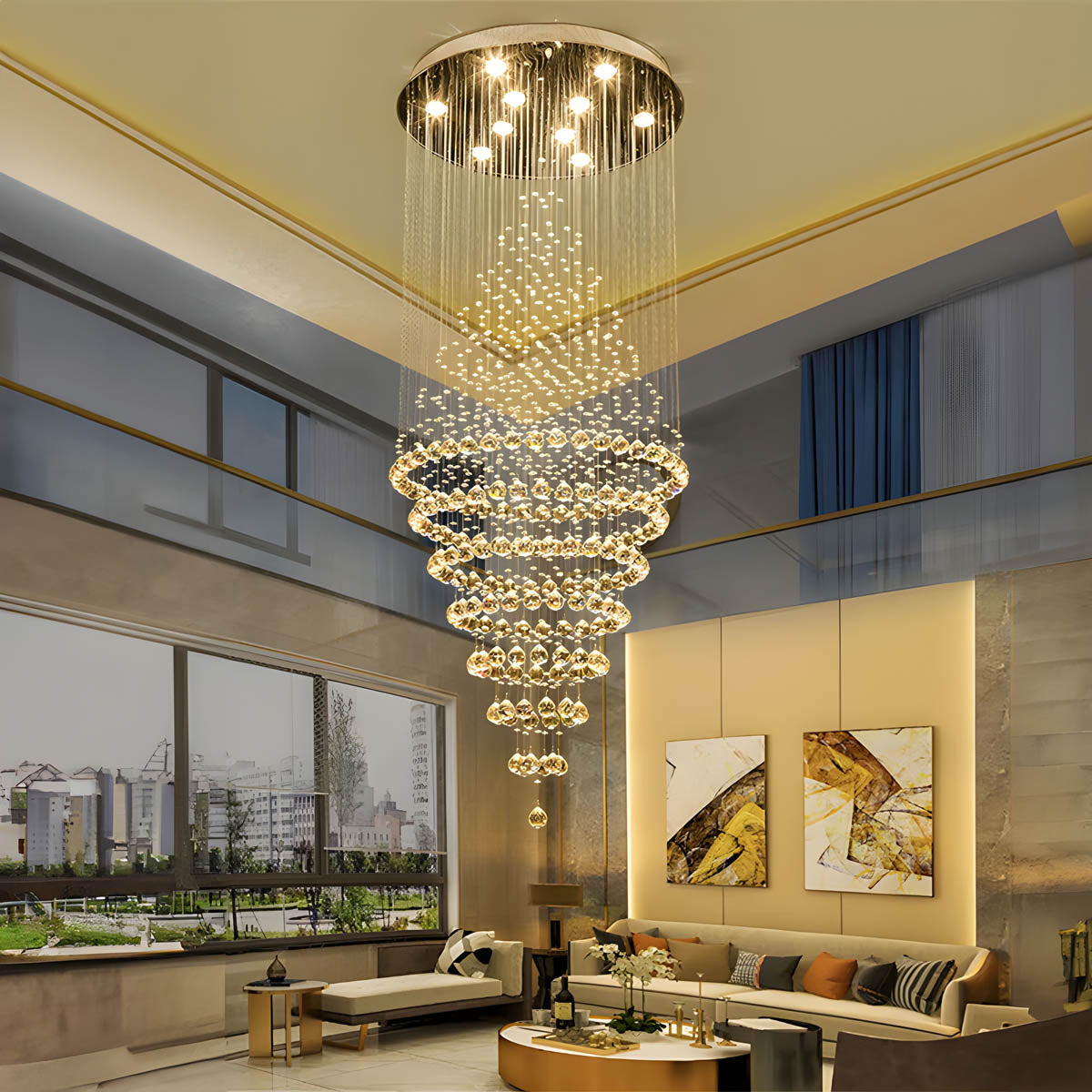 LENKA Crystal Chandelier with Stainless Steel Frame and K9 Crystals, 40–300 cm