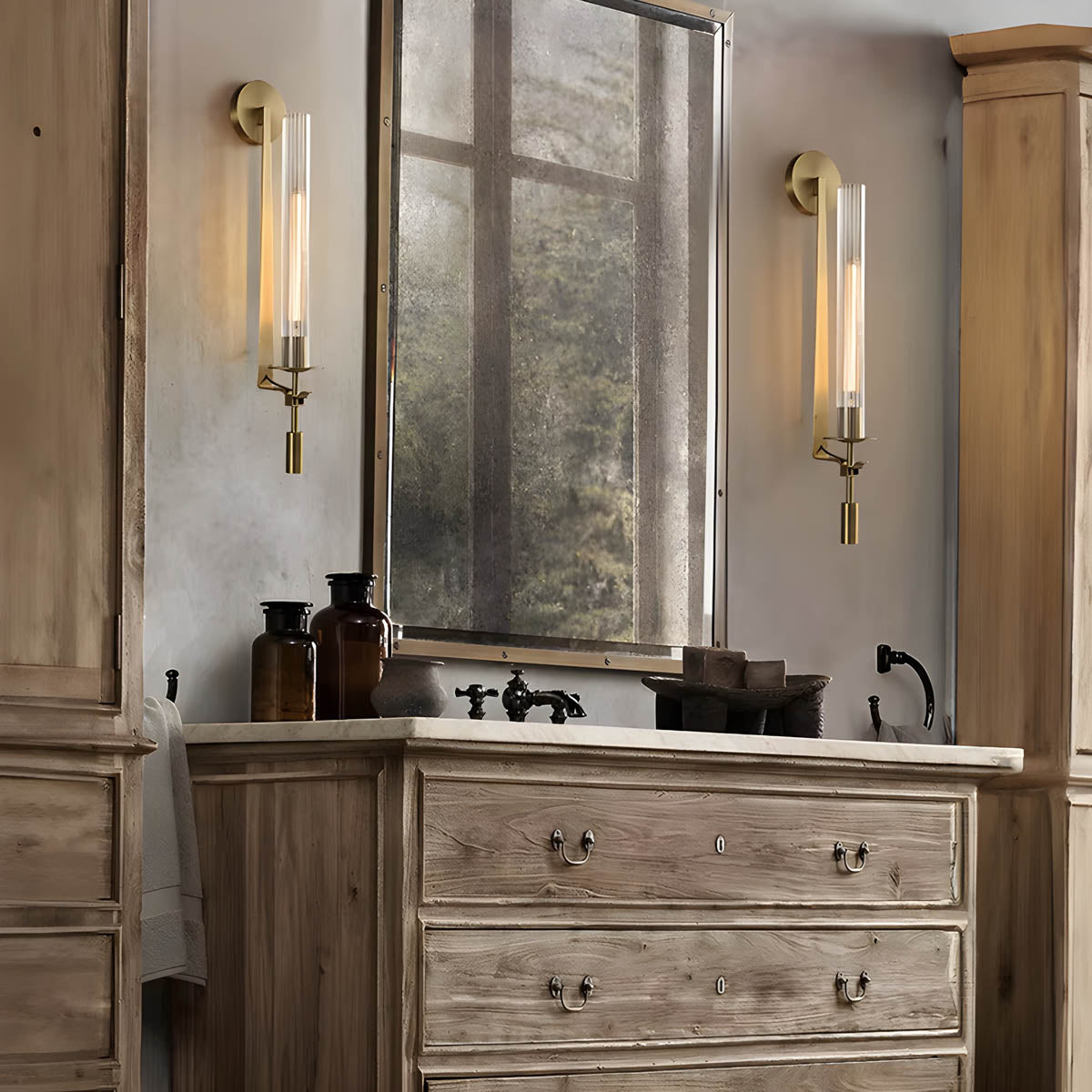 Metal & Glass LED Wall Light – LEXIE Nordic Long Sconce