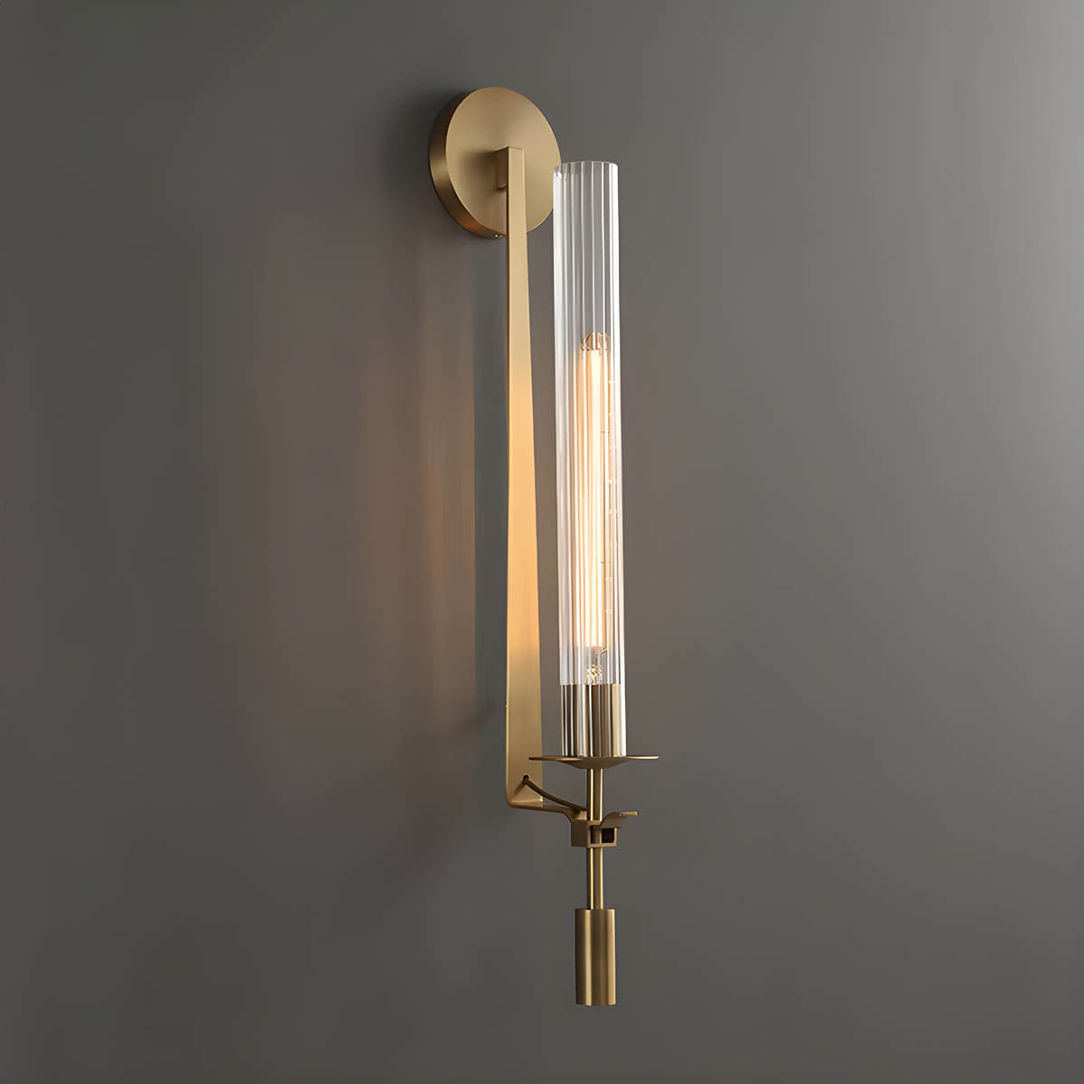 Metal & Glass LED Wall Light – LEXIE Nordic Long Sconce