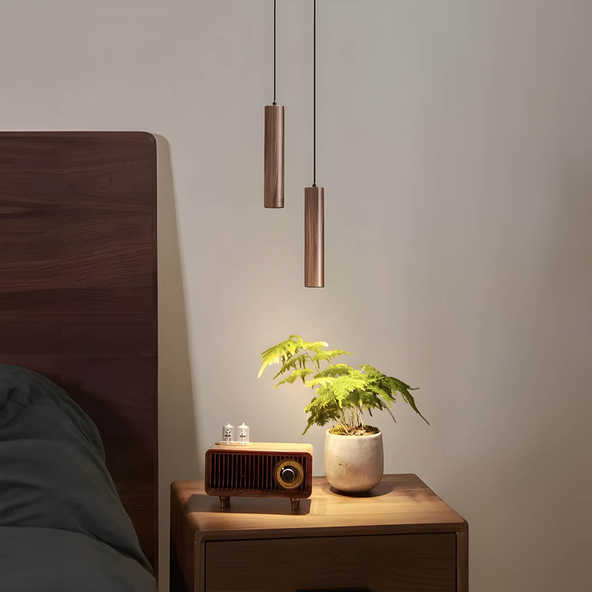 LOGAN Wooden Multi-Head Pendant Light GU10 LED, 1 or 3 Heads, 30cm Length