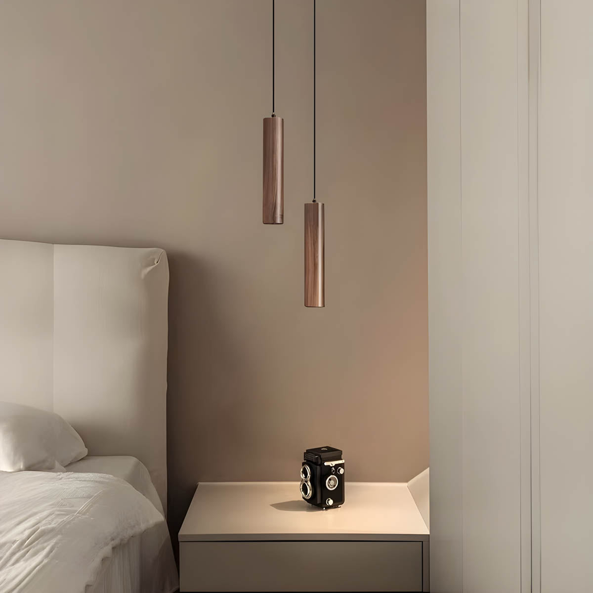 Wooden Multi-Head Pendant Light GU10 LED, 1 or 3 Heads, 30cm Length