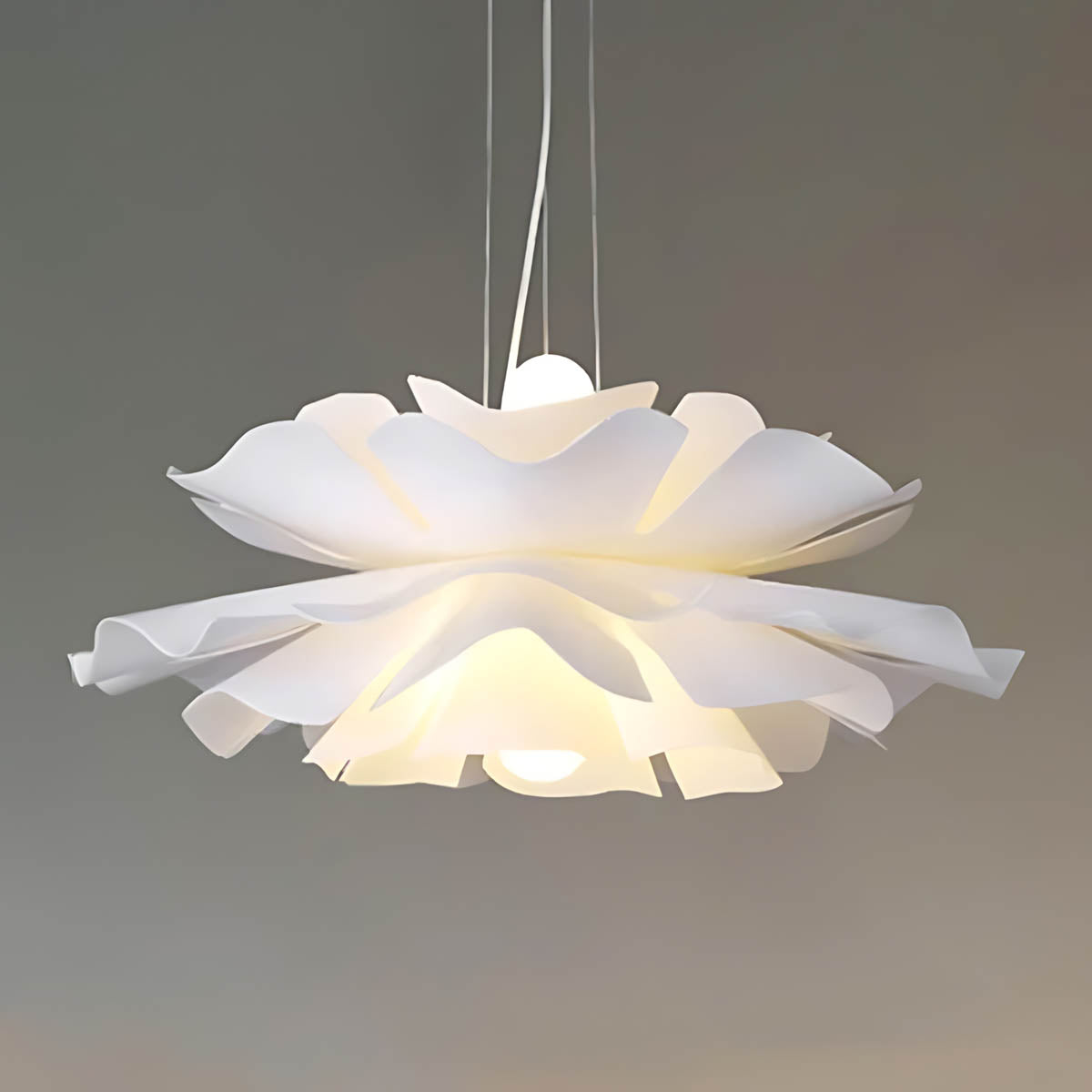 Acrylic flower pendant light – soft sculptural design
