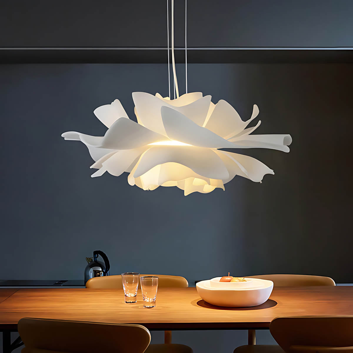 Acrylic flower pendant light – soft sculptural design