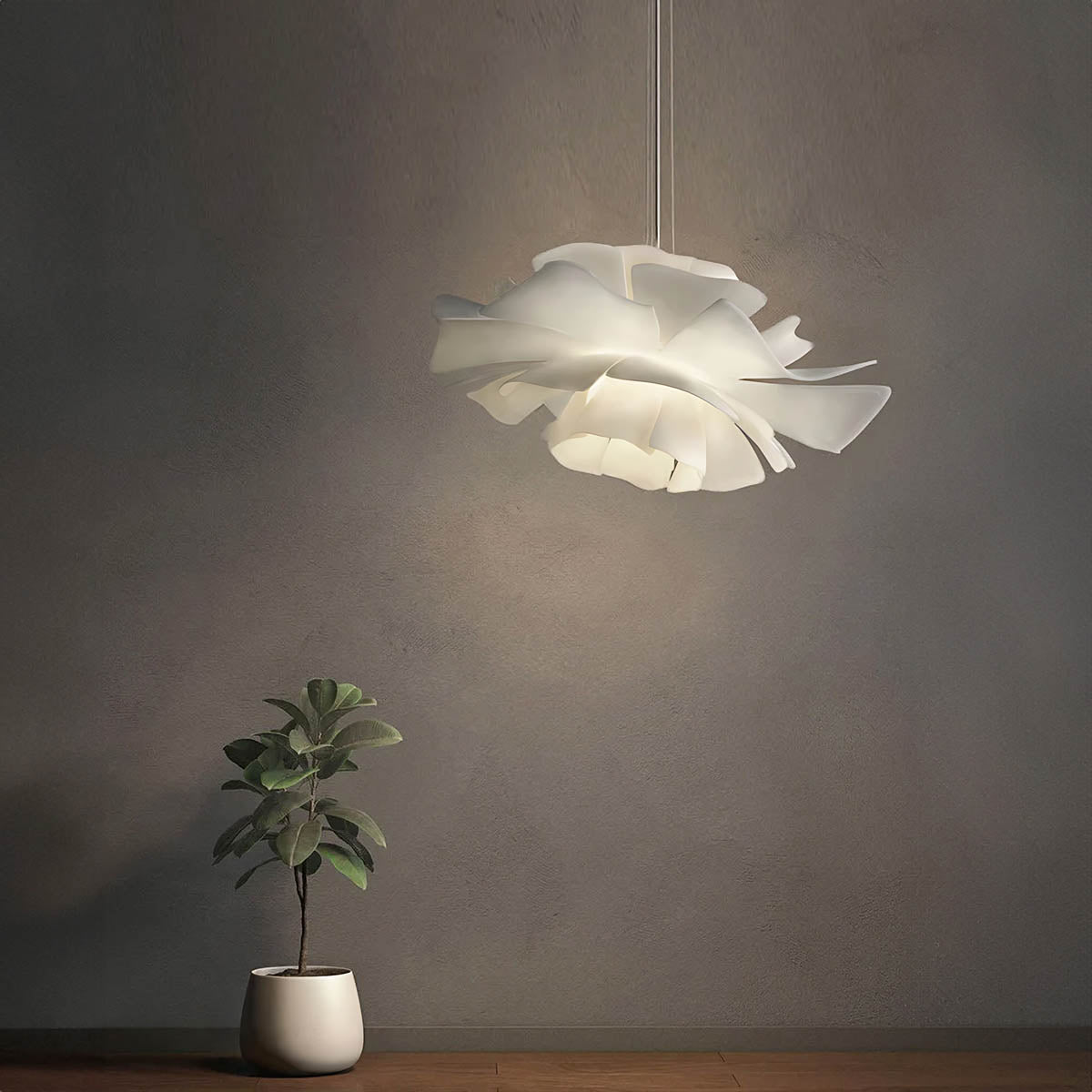 Acrylic flower pendant light – soft sculptural design