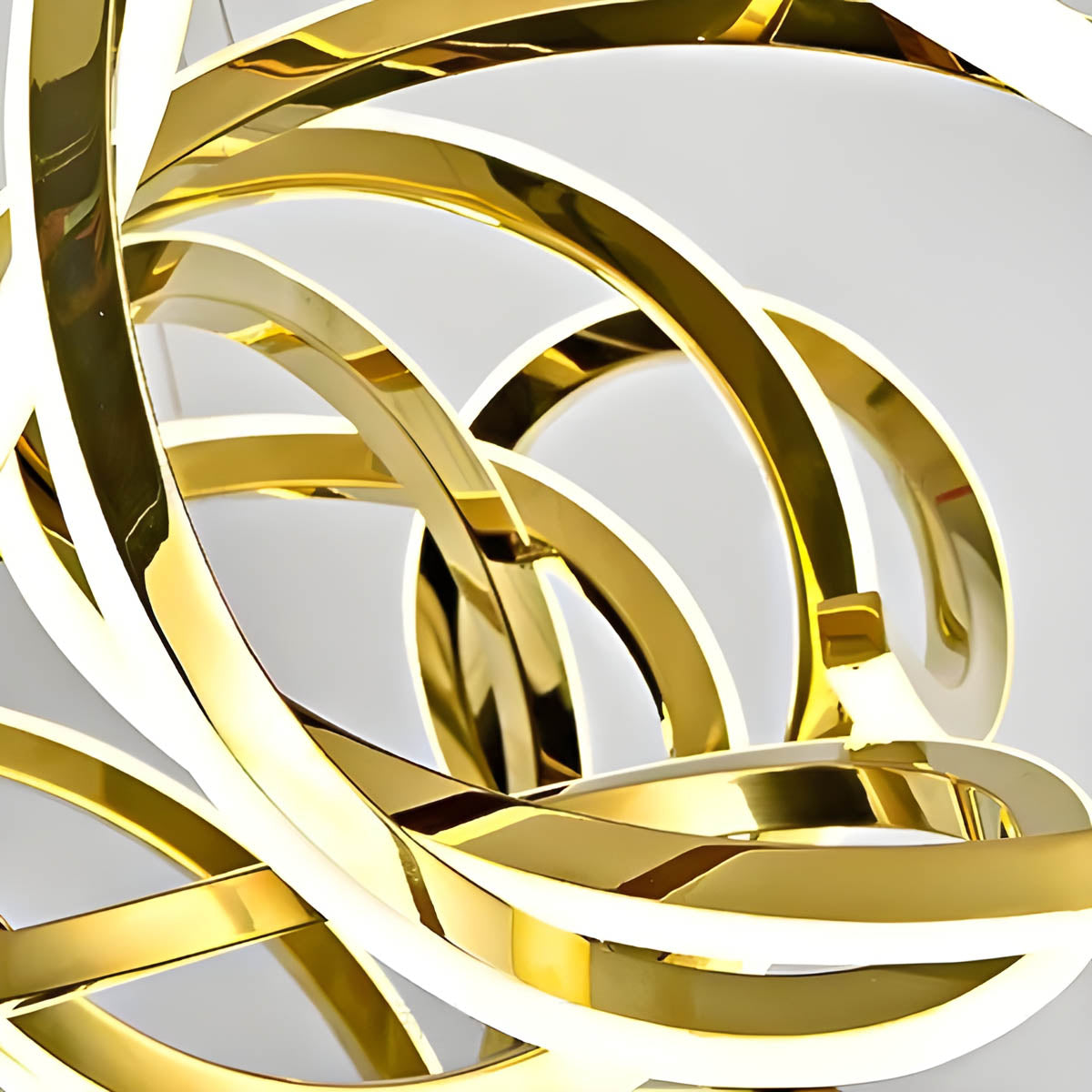 Sculptural Wave Acrylic & Metal LED Chandelier