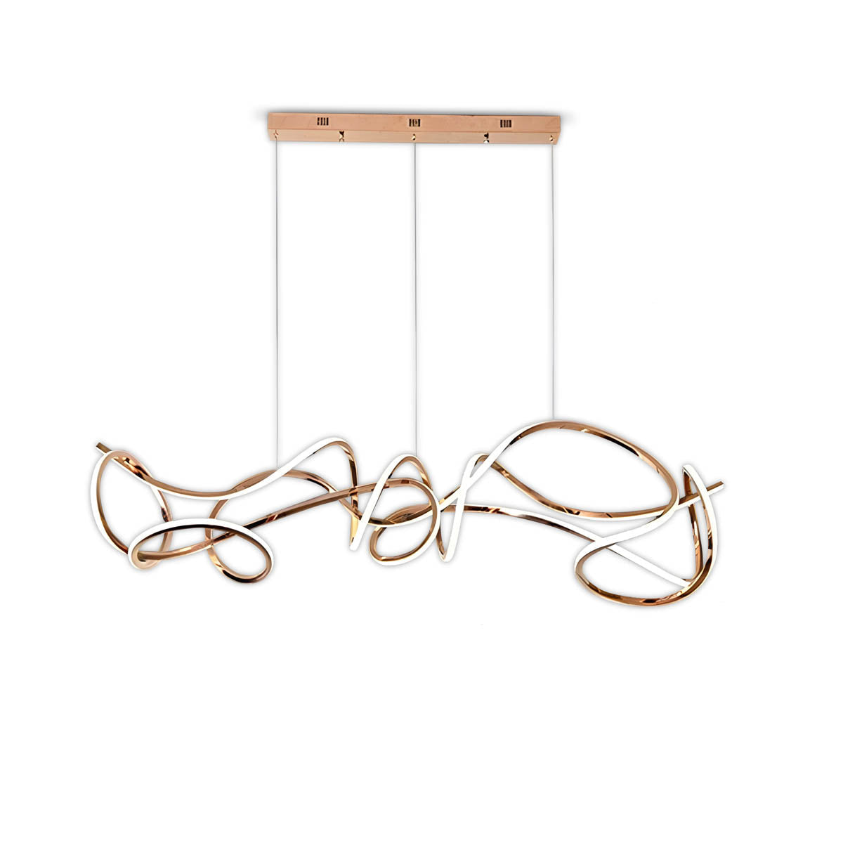 Sculptural Wave Acrylic & Metal LED Chandelier