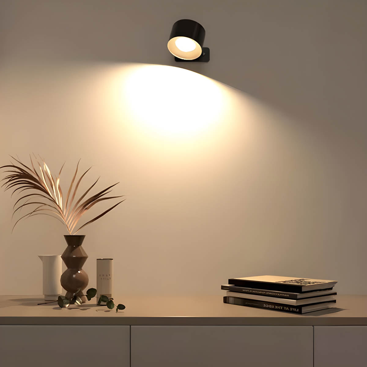 Lunor Rechargeable Cordless LED Wall Sconce 3-Brightness & 3-Colour Modes with 2000 mAh Battery