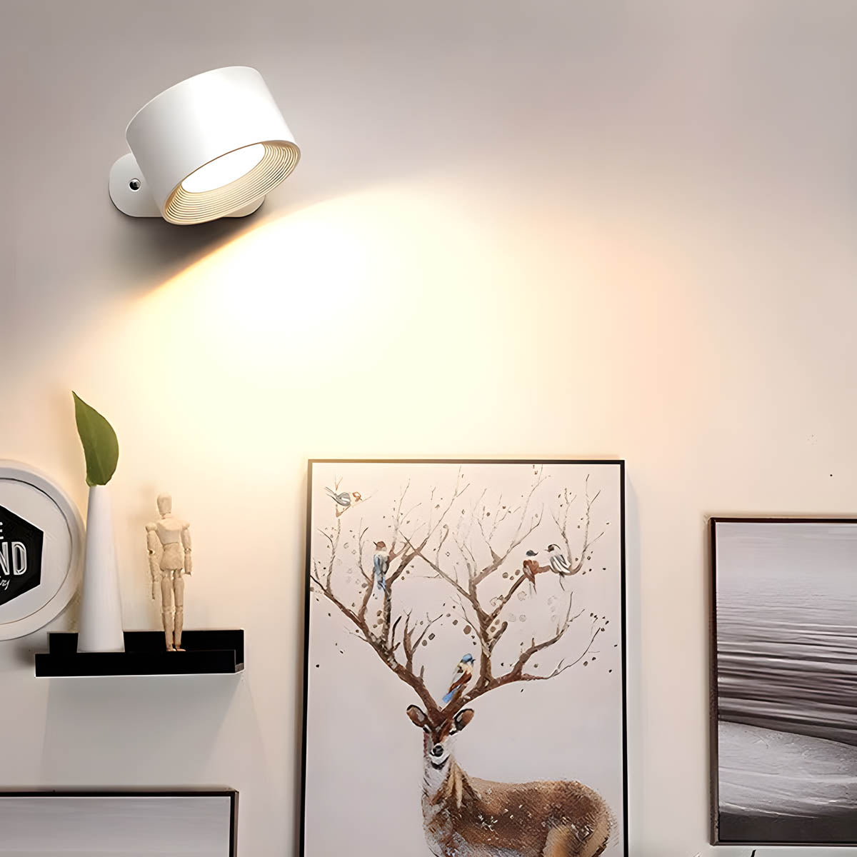 Lunor Rechargeable Cordless LED Wall Sconce 3-Brightness & 3-Colour Modes with 2000 mAh Battery