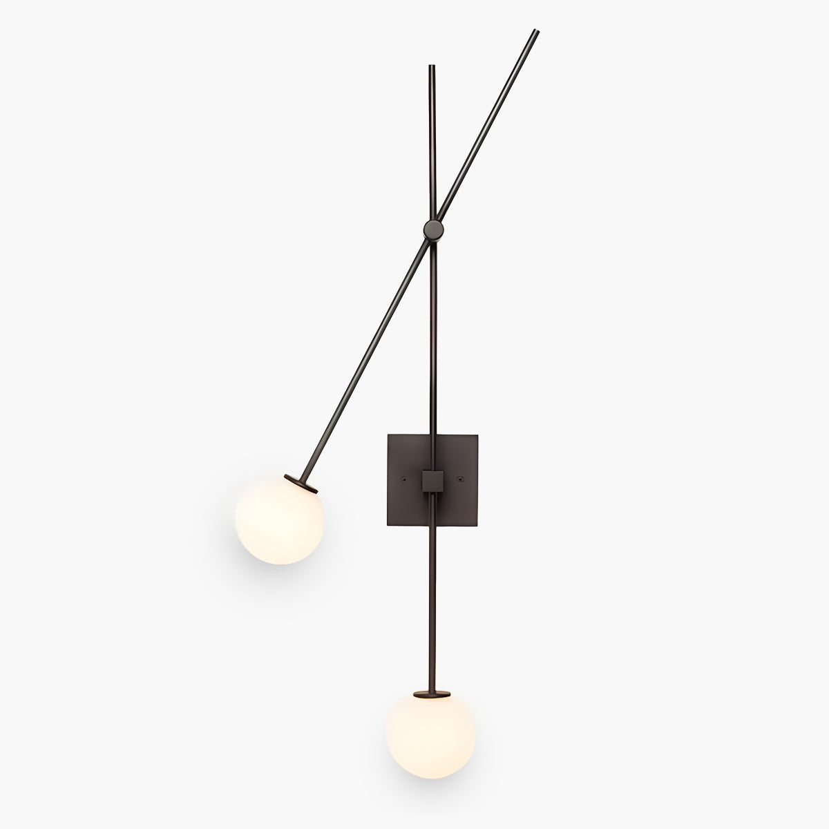 Iron two-bar wall light LED