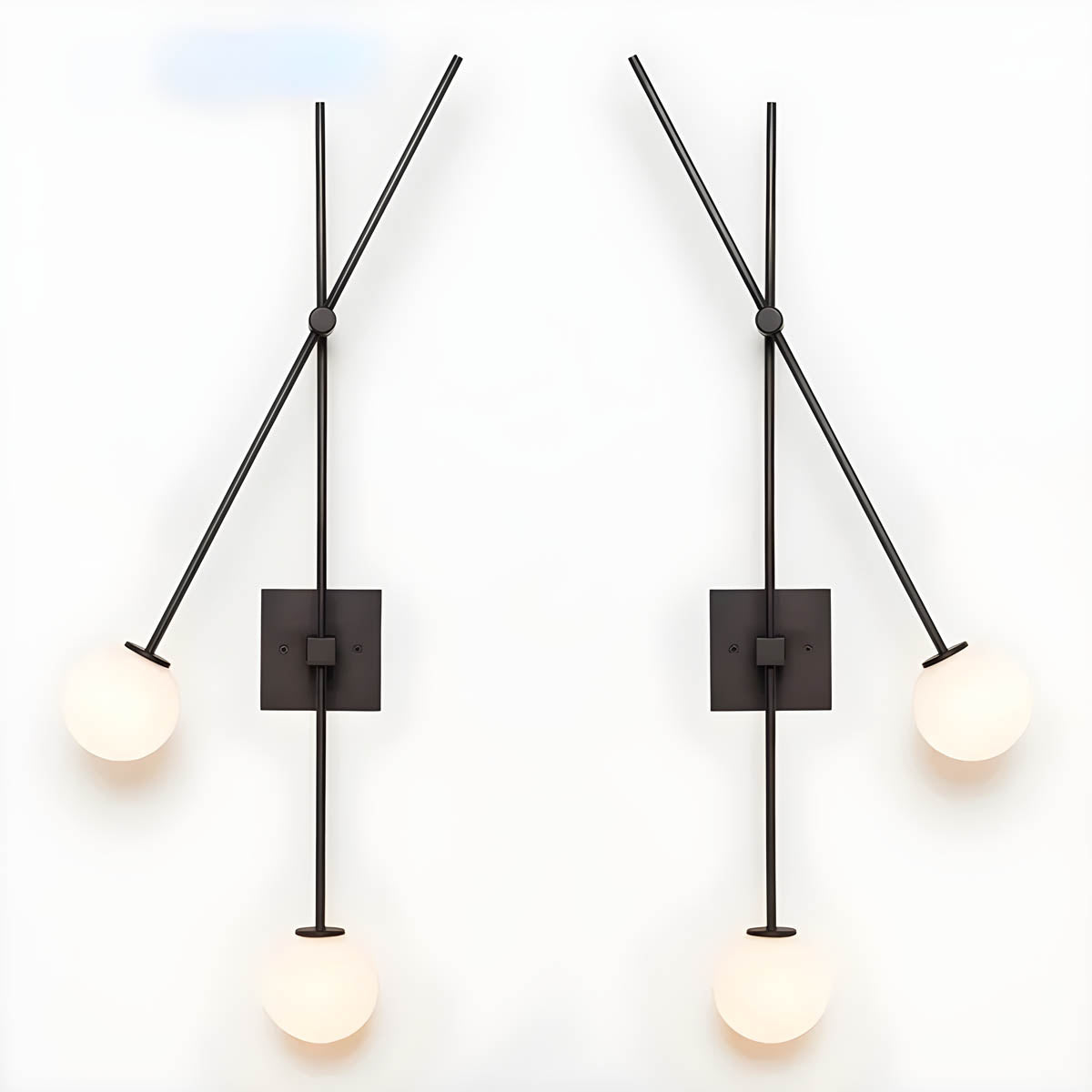 Iron two-bar wall light LED
