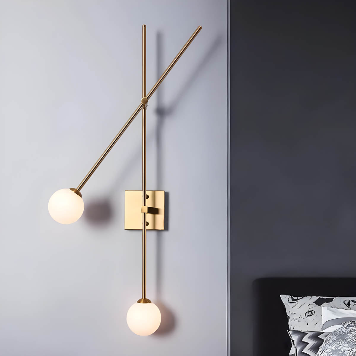 Iron two-bar wall light LED