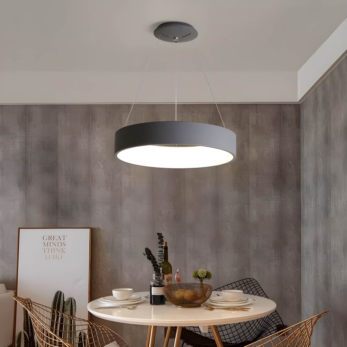 Minimal Metal LED Ring Pendant Light MACIRRA