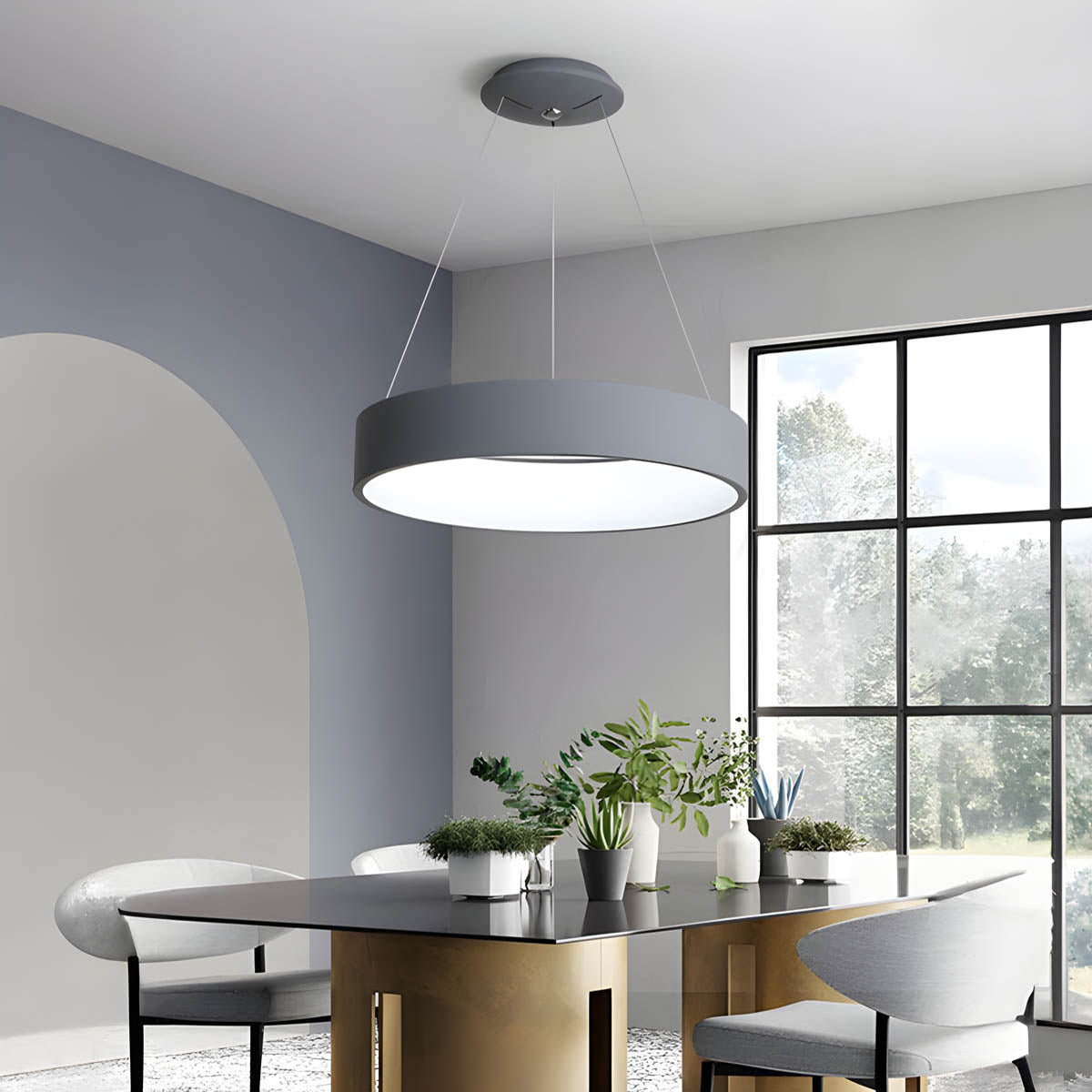 Minimal Metal LED Ring Pendant Light MACIRRA