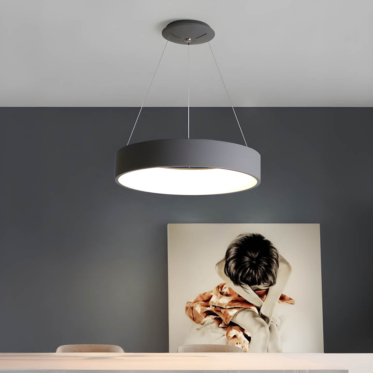 Minimal Metal LED Ring Pendant Light MACIRRA