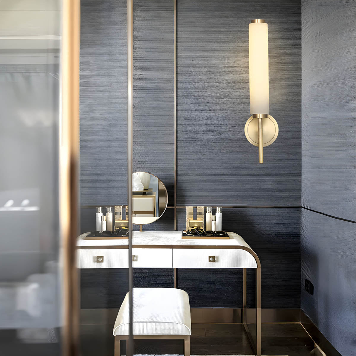 Marble & copper wall light E14 LED