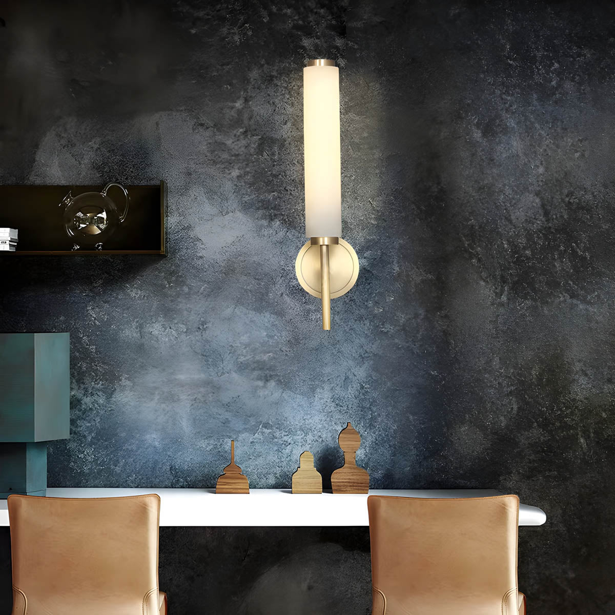 Marble & copper wall light E14 LED