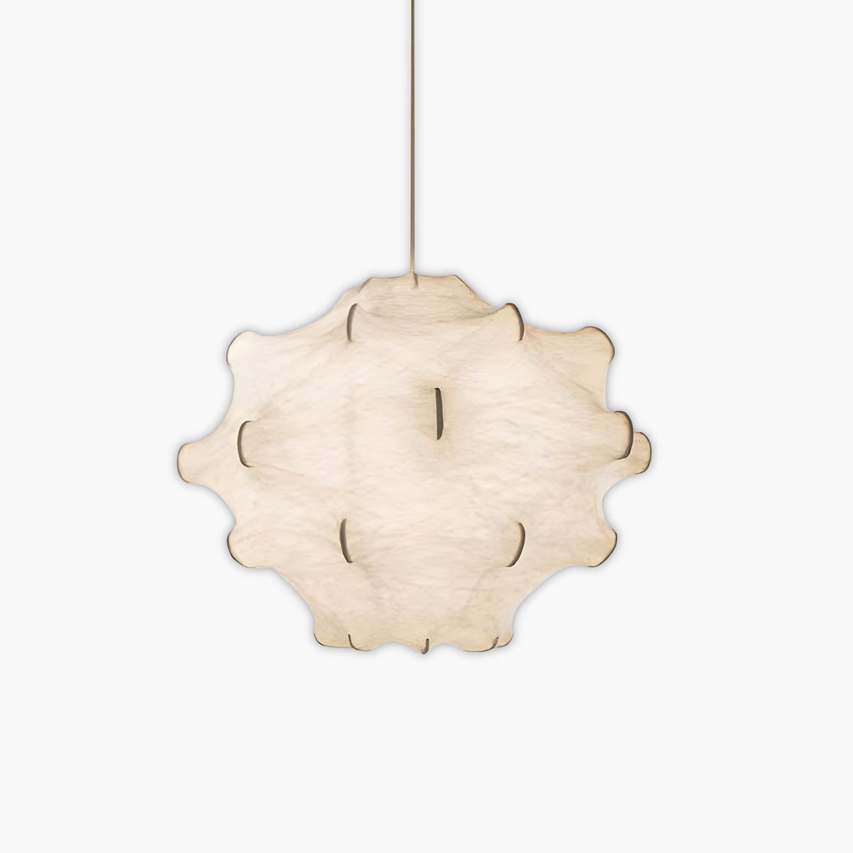 Sculptural Silk & Metal Pendant Light