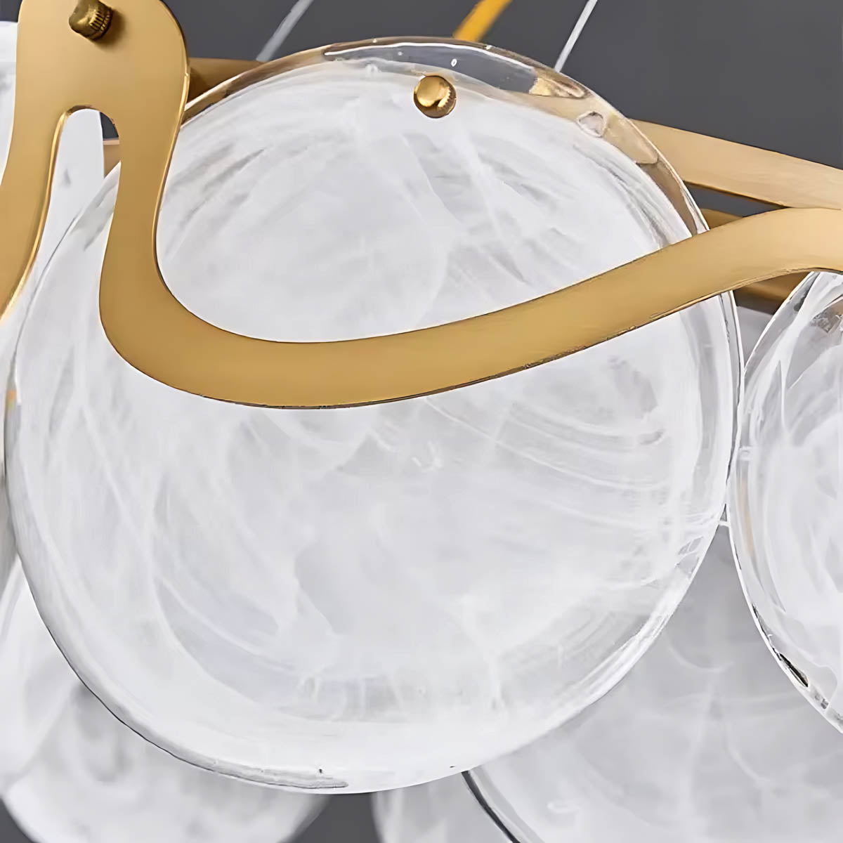 Glass Disc & Aluminium Pendant Light 60-95 cm