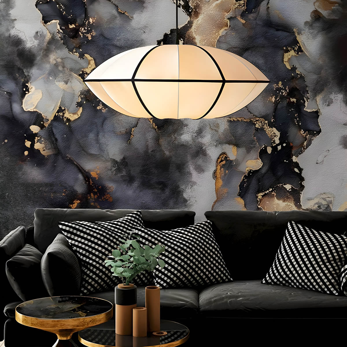 Fabric pendant light – soft lantern design