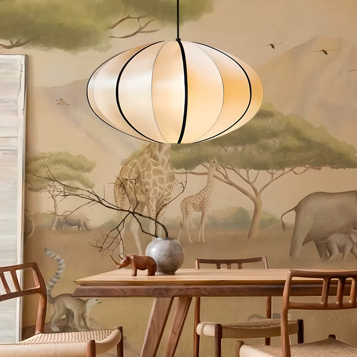 Fabric pendant light – soft lantern design