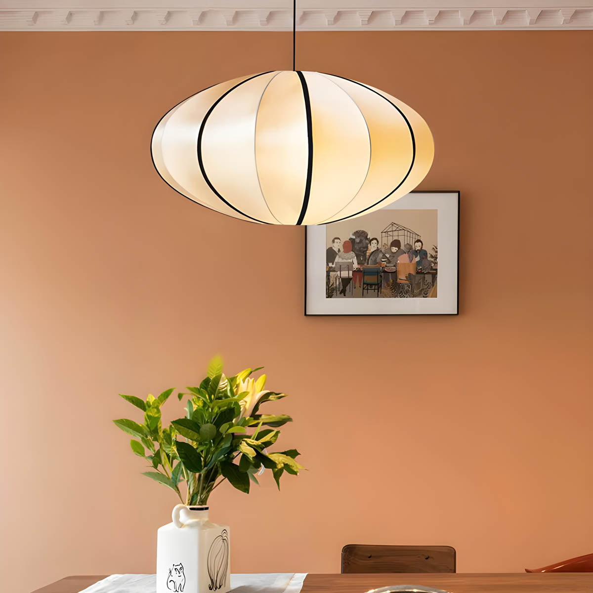 Fabric pendant light – soft lantern design