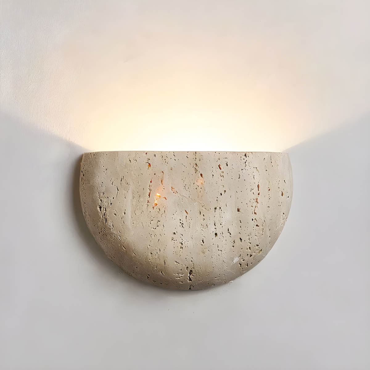Half-Sphere Travertine Wall Sconce with G9 Socket