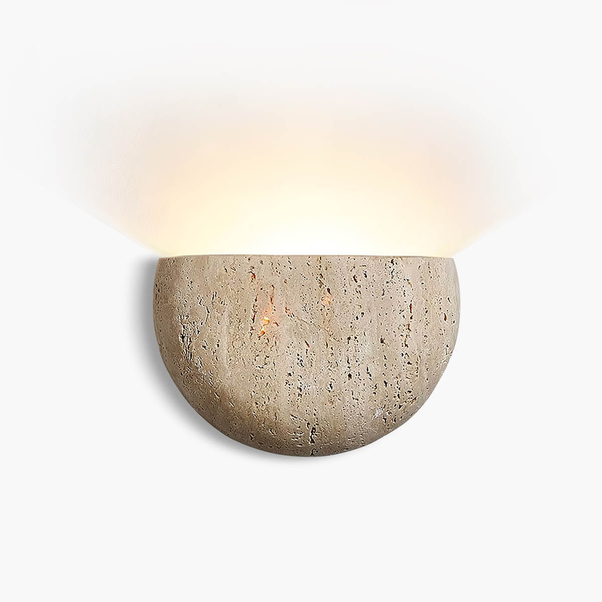 Half-Sphere Travertine Wall Sconce with G9 Socket