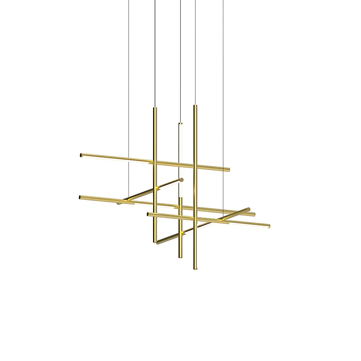 Modern Geometric Alloy & Acrylic Chandelier