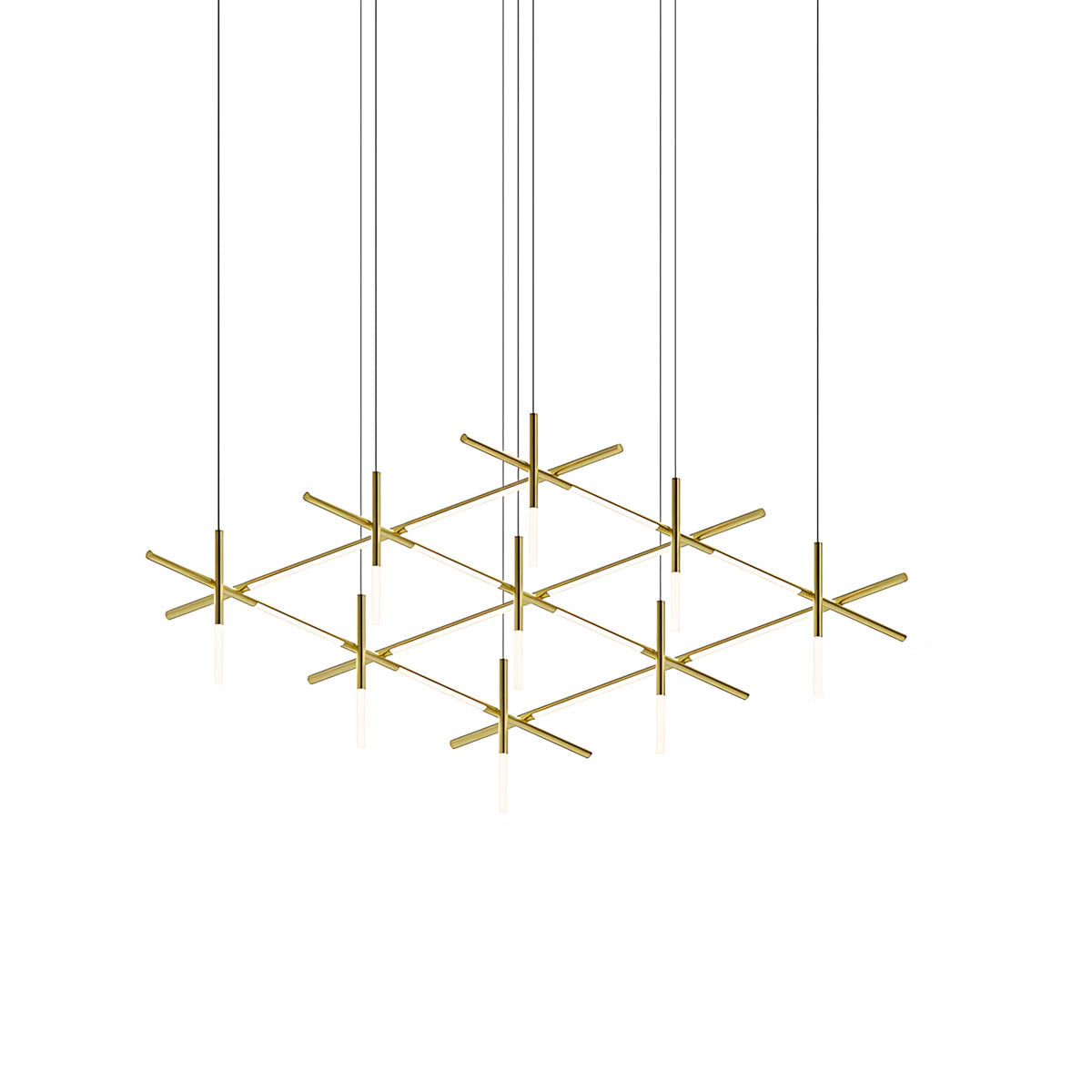 Modern Geometric Alloy & Acrylic Chandelier