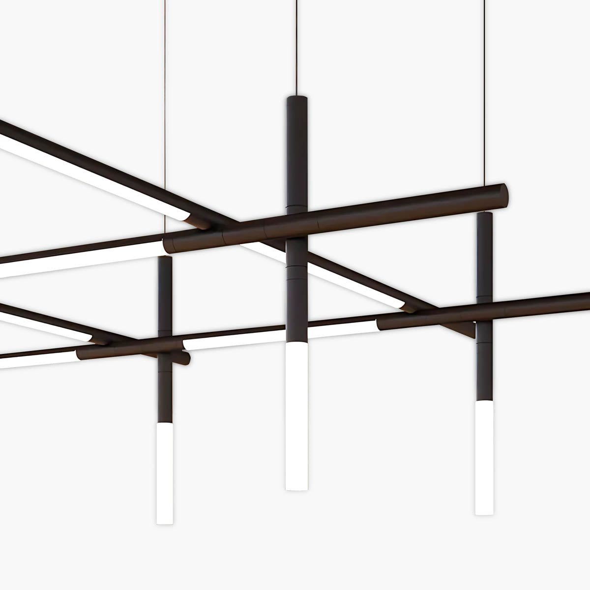 Modern Geometric Alloy & Acrylic Chandelier