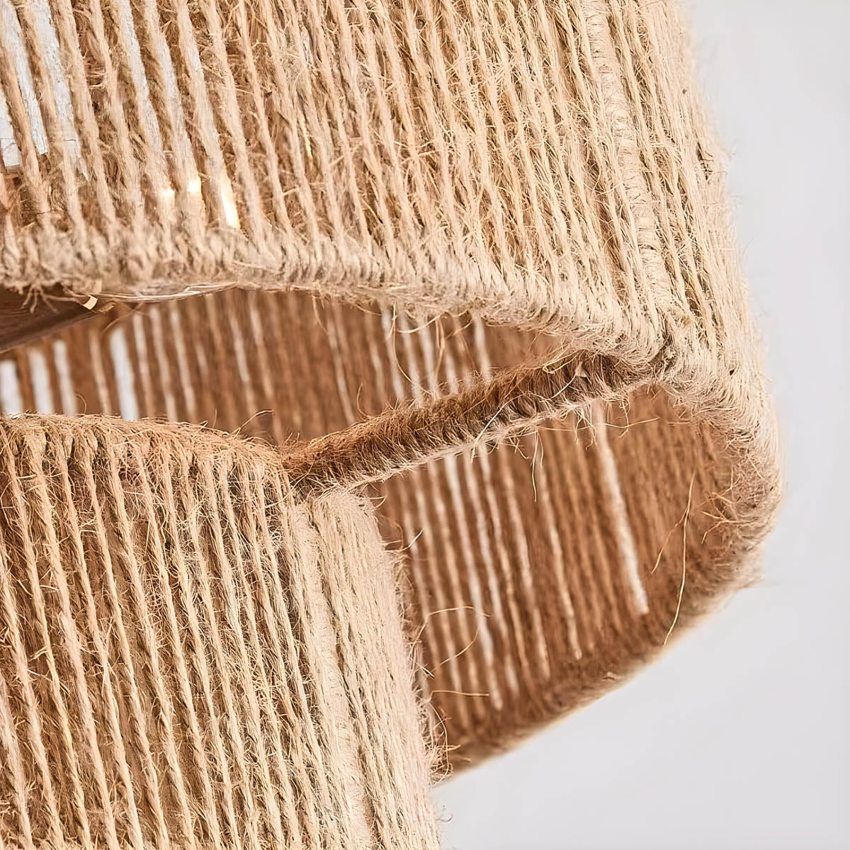 Hemp rope & iron drum pendant / ceiling light