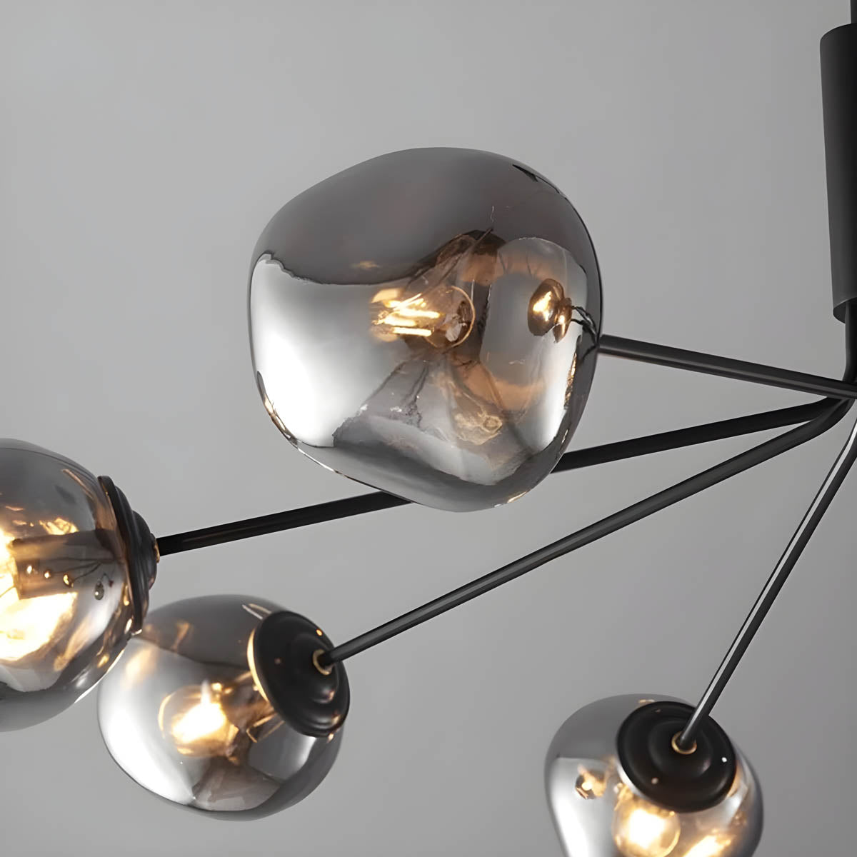 Multi-head Flush / Semi-Flush LED Ceiling Light in Glass & Metal