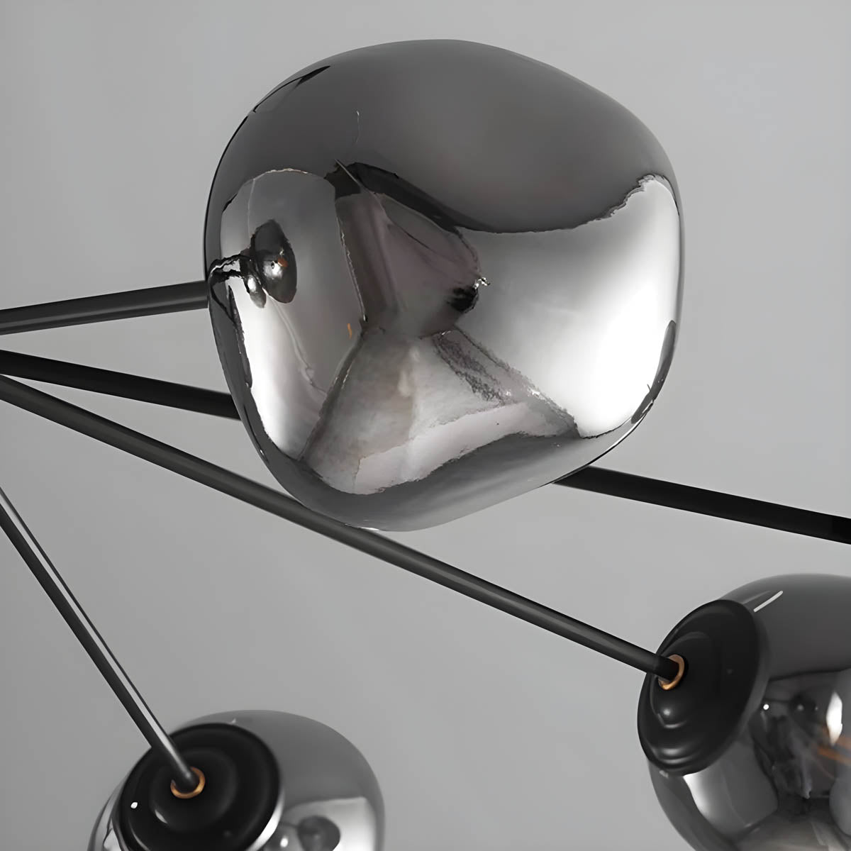 Multi-head Flush / Semi-Flush LED Ceiling Light in Glass & Metal