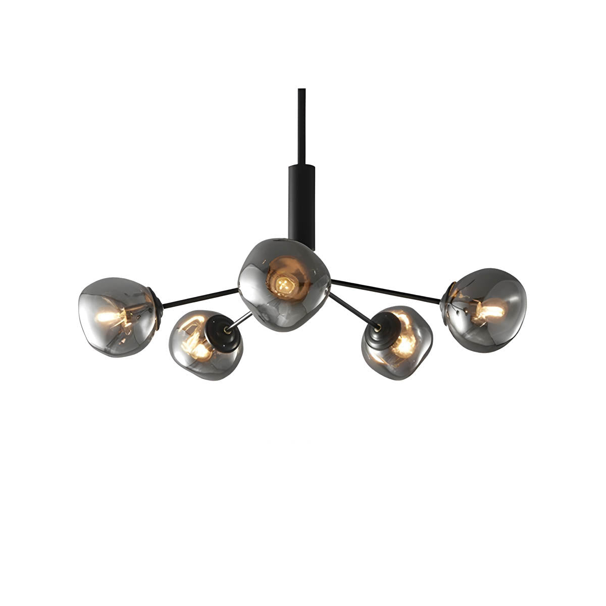 Multi-head Flush / Semi-Flush LED Ceiling Light in Glass & Metal