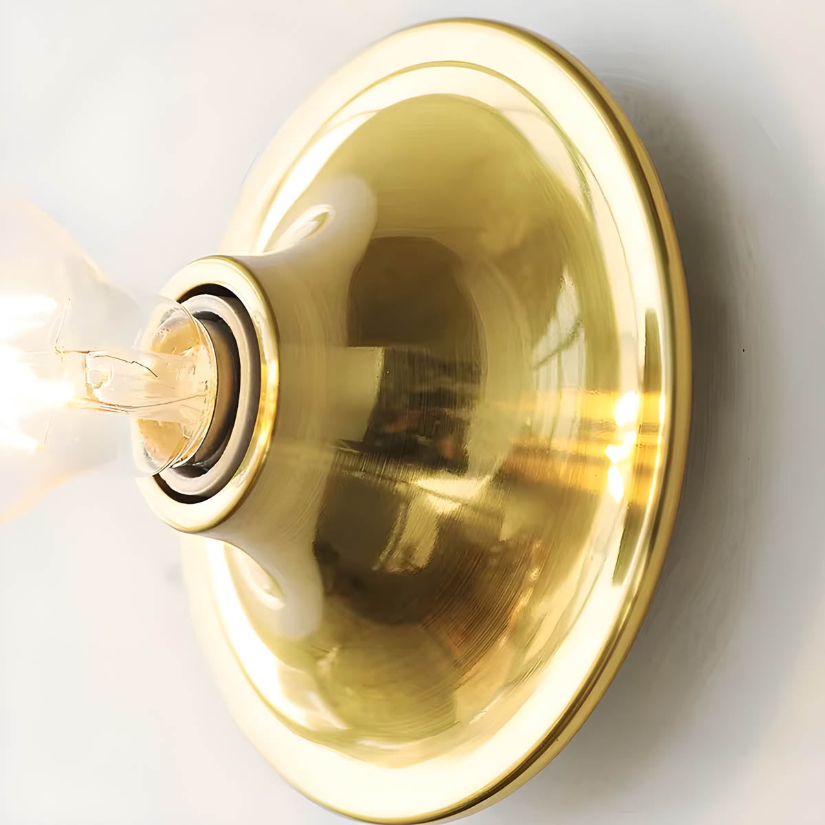 Iron wall light E27 vintage-disc shade