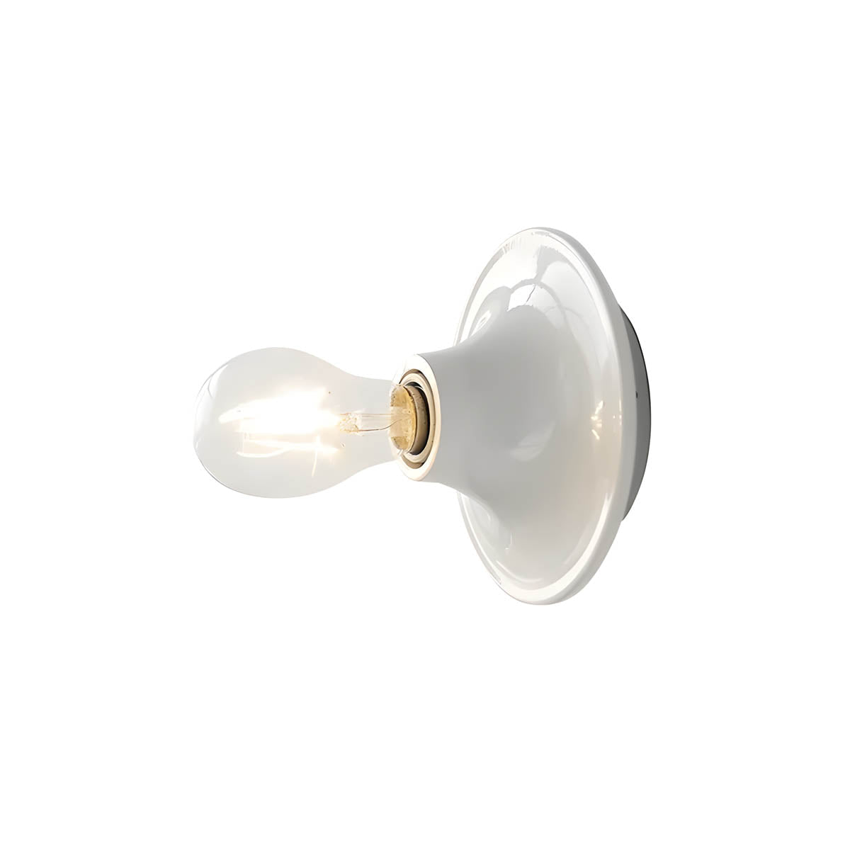 Iron wall light E27 vintage-disc shade