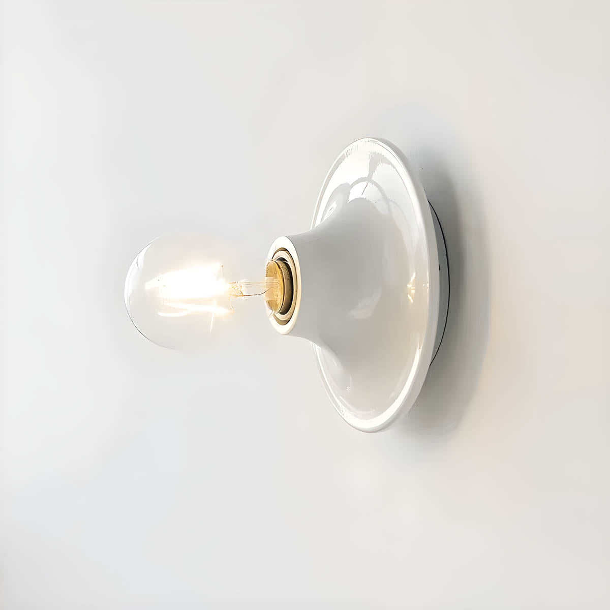 Iron wall light E27 vintage-disc shade