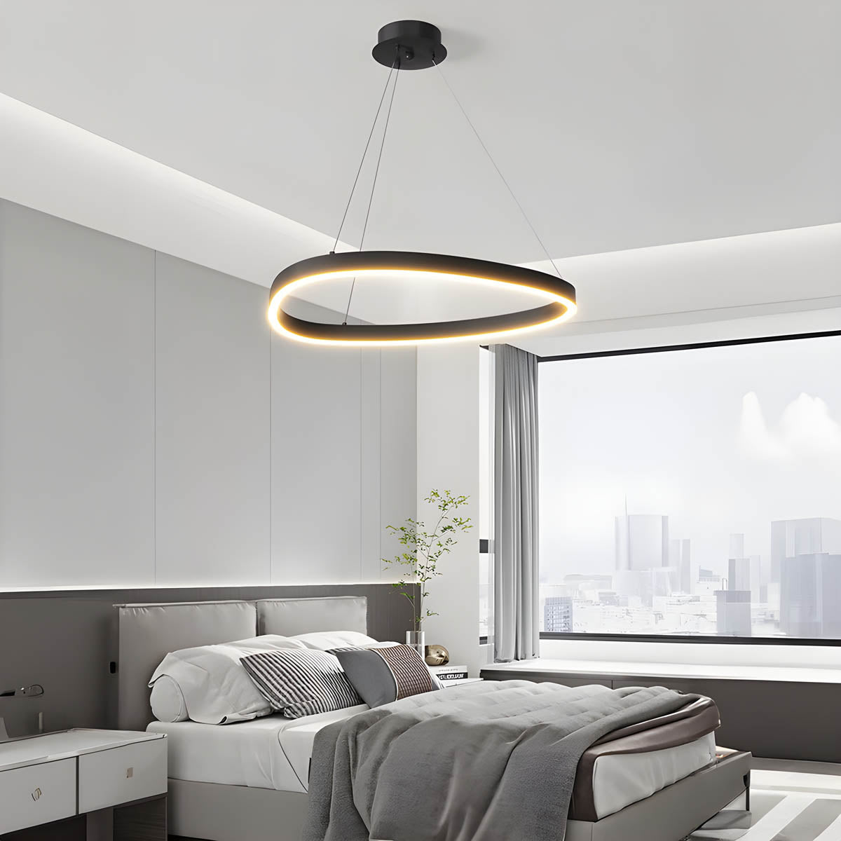Overlapping Oval Rings LED Pendant & Chandelier NADINE