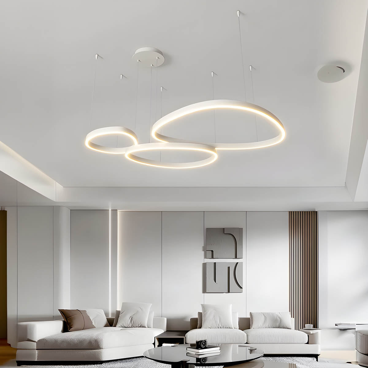 Overlapping Oval Rings LED Pendant & Chandelier NADINE