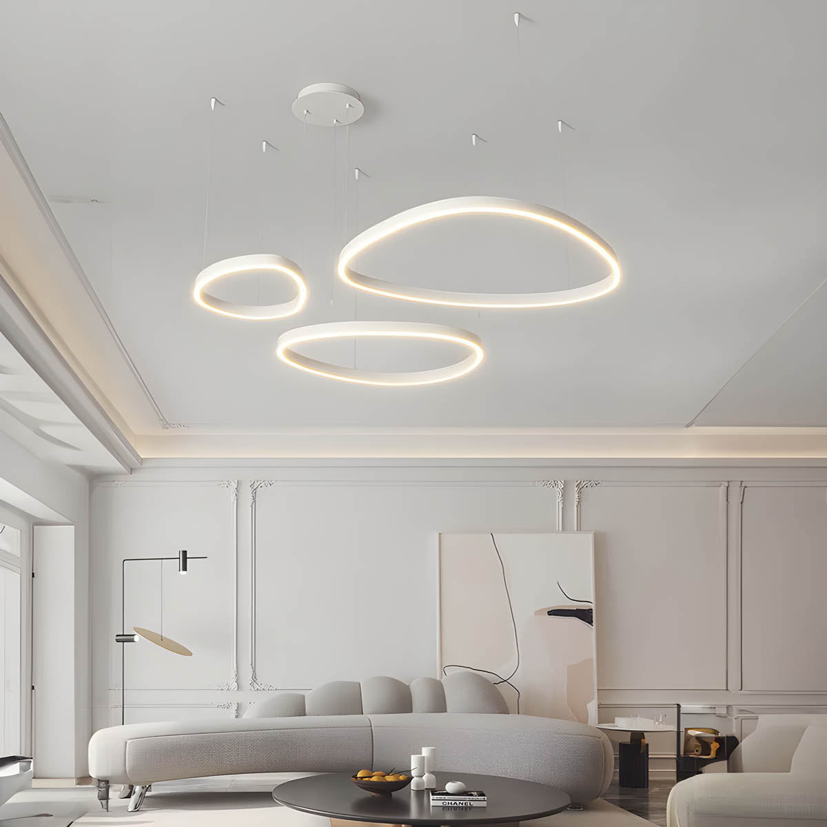 Overlapping Oval Rings LED Pendant & Chandelier NADINE